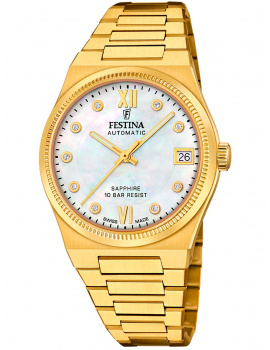 Festina F20033/1 Ladies Watch Swiss Made RivĂ© Automatic 35mm 10ATM