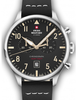 Swiss Military SM34098.08 Vintage Chronograph Mens Watch 43mm 10ATM