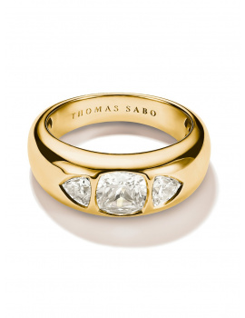 Thomas Sabo TR2525-414-14-56 Ring with faceted white zirconia stones Gold-plated Ladies