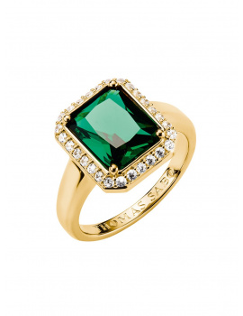 Thomas Sabo TR2508-971-6-56 Ring with green octagon stone Elyndra Gold-plated Ladies