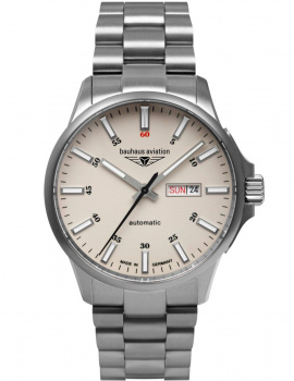 Bauhaus 2866M-5 Mens Watch Aviation Automatic Titanium 42mm 10ATM