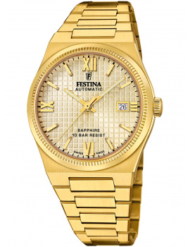 Festina F20032/2 Mens Watch Swiss Made RivĂ© Automatic 40mm 10ATM