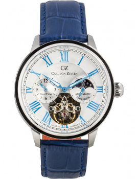 Carl von Zeyten CVZ0081WHS Schiltach Automatic Dual Time 46mm 10ATM