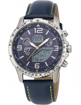 ETT EGT-11574-31L Mens Watch Slnečný pohon Titan Radio-Controlled 43mm 10ATM