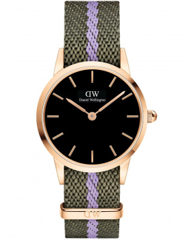 Daniel Wellington DW00100680 Ladies Watch Iconic NATO Green/Purple 28mm 3ATM