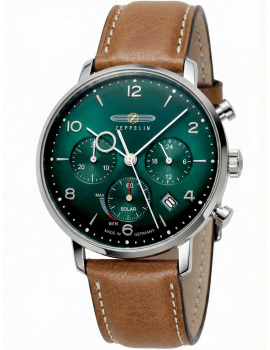 Zeppelin 8086-4N Hindenburg LZ129 Chronograph Mens Watch Slnečný pohon 41mm 5ATM