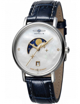 Zeppelin 7133-3 Ladies Watch Luna Moon Phase 36mm 5ATM