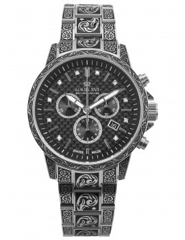 Louis XVI LXVI1721 Mens Watch Palais Royale Inked Diamond 43mm 10ATM