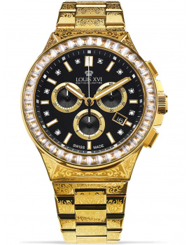 Louis XVI LXVI1216 Le Monarque Royale Chronograph Mens Watch 42mm 10ATM