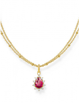 Thomas Sabo KE2294-995-10-L45V Gold-plated Necklace With Red Vintage Romance Pendant Ladies