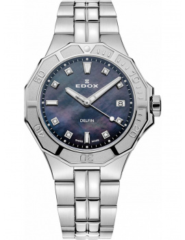 Edox 53020-3M-NANND Delfin Diver Ladies Watch 38mm 20ATM