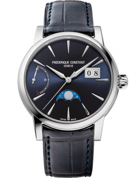 Frederique Constant FC-735S3H6 Mens Watch Classic Power Reserve Big Date Auto Moon Phase 40mm 5ATM