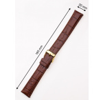 Perigaum Leather Strap 20 x 185 mm Brown Gold Clasp