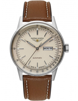 Bauhaus 2366-3 Mens Watch Aviation Automatic 42mm 10ATM