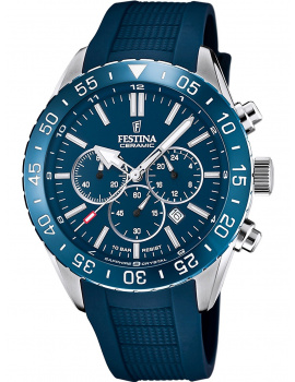 Festina F20515/1 Keramika Chronograph Mens Watch 44mm 10ATM