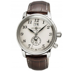 Zeppelin LZ127 7644-5 Men's Watch Dual-Time Brown Silver 42 mm