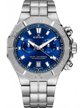 Edox 10113-3M-BUIN Delfin Chronograph Mens Watch 43mm 20ATM