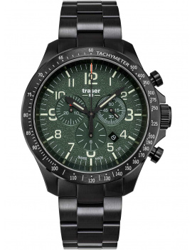 Traser H3 109464 P67 Officer chrono green steel 46mm 10ATM