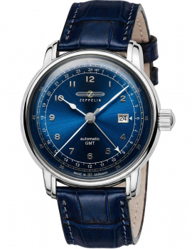 Zeppelin 7668-3 Los Angeles LZ126 Automatic Mens Watch GMT 43mm 5ATM