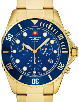 Swiss Alpine Military 7053.9115 Chronograph Mens Watch 42mm 10ATM