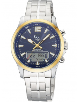 ETT Eco Tech Time EGA-11717-31M Mens Watch Radio-controlled Slnečný pohon Drive Professional Chronograph 45mm 5ATM