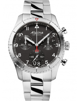 Alpina AL-372BW4S26B Startimer Pilot Chronograph Mens Watch 41mm 10ATM