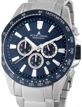 Jacques Lemans 1-2140F Liverpool Chronograph Mens Watch 48mm 10ATM