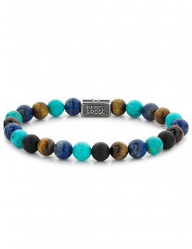 Rebel & Ružové Bracelet Mix Turquoise 925 RR-8S006-S-L mens