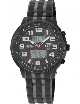 ETT Eco Tech Time EGS-11736-22M Mens Watch Slnečný pohon Drive Radio-controlled 48mm 10ATM