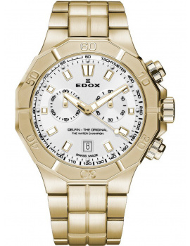 Edox 10113-37JM-AID Delfin Chronograph Mens Watch 43mm 20ATM
