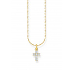 Thomas Sabo KE2226-414-14-L45V Gold-plated Necklace with Cross Pendant + Zirconia 38-45 cm Ladies