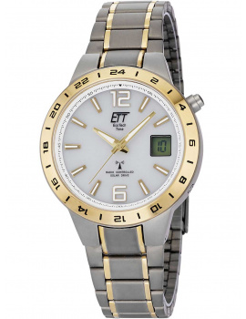 ETT EGT-11410-40M men`s slnečný pohon titanium radio controlled watch 40mm 5ATM