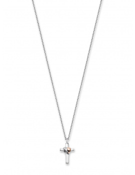 Engelsrufer ERN-CROSSHEART-BIR Cross Ladies Necklace 40mm, adjustable