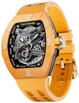 Tsar Bomba TB8218-Fluororubber-DynamicYellow Mens Watch Atomic Twin Interchangeable Automatic Watch 45mm 10ATM
