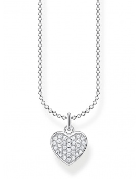 Thomas Sabo KE2046-051-14-L38V Silver PavĂ© Heart Necklace 36-38 cm Ladies