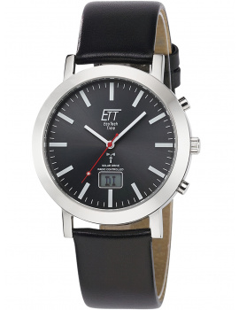 ETT EGS-11578-21L Mens Watch Slnečný pohon Radio-Controlled 41mm 5ATM