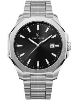 Paul Rich PR-46696 Pánske hodiny Mercer Astor Silver Black 40,5 mm 5ATM