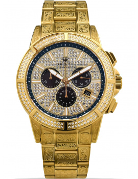 Louis XVI LXVI1126 Majeste Iced Out Chronograph Mens Watch 43mm 5ATM