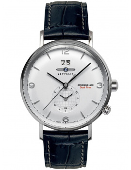 Zeppelin 8044-1 Mens Watch Hindenburg Dual Time 40mm 5ATM