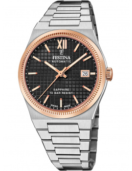 Festina F20030/3 Mens Watch Swiss Made RivĂ© Automatic 40mm 10ATM