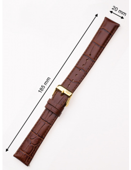 Perigaum Leather Strap 20 x 185 mm Brown Gold Clasp