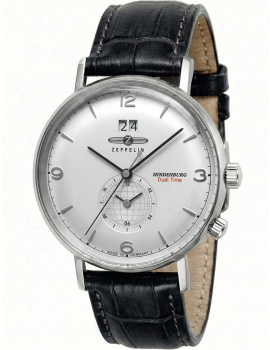 Zeppelin 8044-1 Mens Watch Hindenburg Dual Time 40mm 5ATM