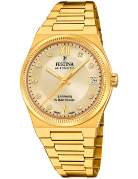 Festina F20033/2 Ladies Watch Swiss Made RivĂ© Automatic 35mm 10ATM