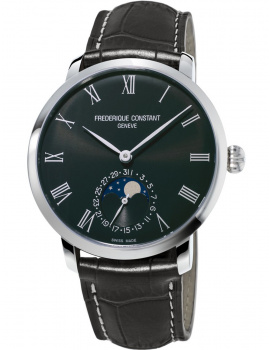 Frederique Constant FC-705GR4S6 Mens Watch Slimline Manufaktur Moonphase 42mm 3ATM
