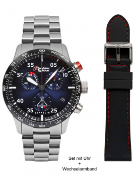 Zeppelin 7298M-3-Set Eurofighter Typhoon quartz Mens Watch 43mm 10ATM