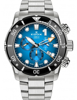Edox 10242-TINM-BUIDN CO-1 Chronograph Mens Watch 45mm 100ATM