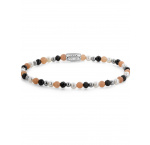 Rebel & Ružové RR-40161-S-S Bracelet Black Glam Rocks Party Silver