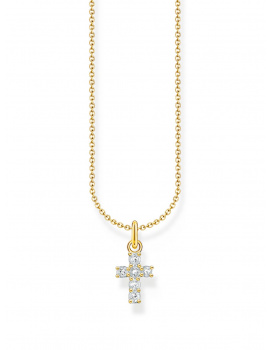 Thomas Sabo KE2226-414-14-L45V Gold-plated Necklace with Cross Pendant + Zirconia 38-45 cm Ladies