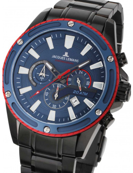 Jacques Lemans 1-2141G Liverpool Chronograph Mens Watch 48mm 20ATM