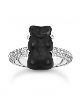 Thomas Sabo TR2478-052-11-54 Silver Ring With Black Gold Bear And Zirconia Ladies